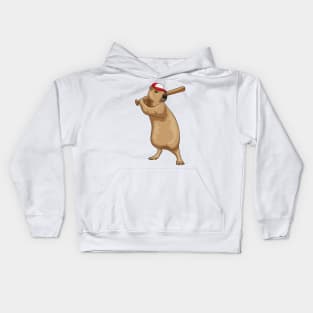 Capybara Baseball Baseball bat Kids Hoodie